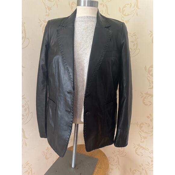 Gerard Darel 100% Leather Black Jacket Ladies Small - Picture 1 of 5